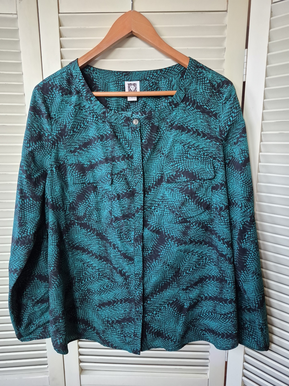 Anne Klein Teal Blouse Size Large